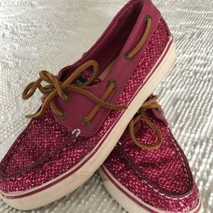 Pink sparkly Sperrys